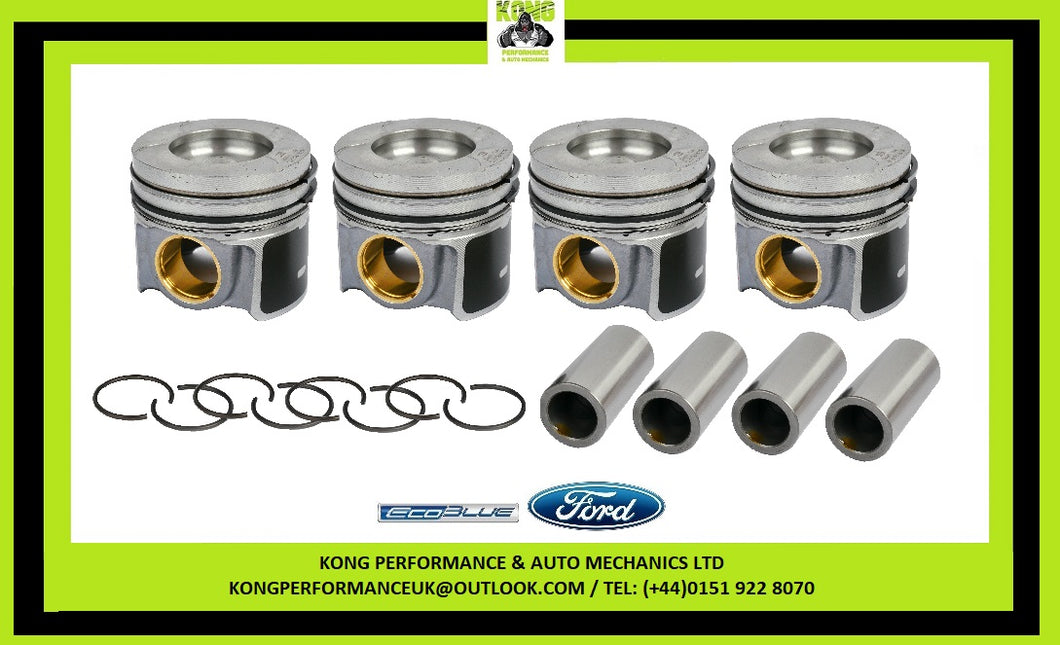 Ford 2.0 TDCI EcoBlue Piston Set @STD or 0.50mm Fits: Focus Galaxy Kuga S-Max Transit